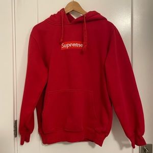 Red supreme hoodie